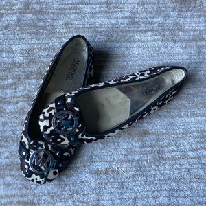 MICHAEL KORS Animal Print Ballet Flats 8M.